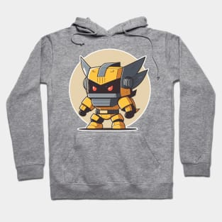 Colourful Japanese ninja warrior mech robot modern kawaii style illustration Hoodie